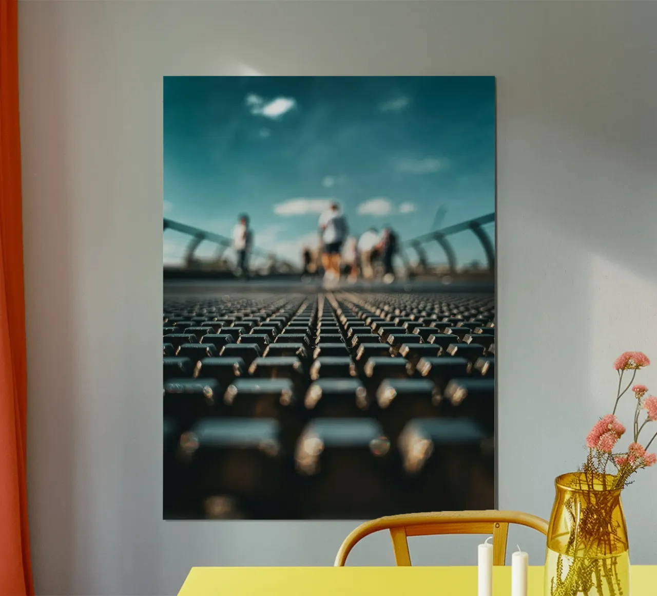MILLENIUM BRIDGE poster con telaio in legno da Flo Klein
