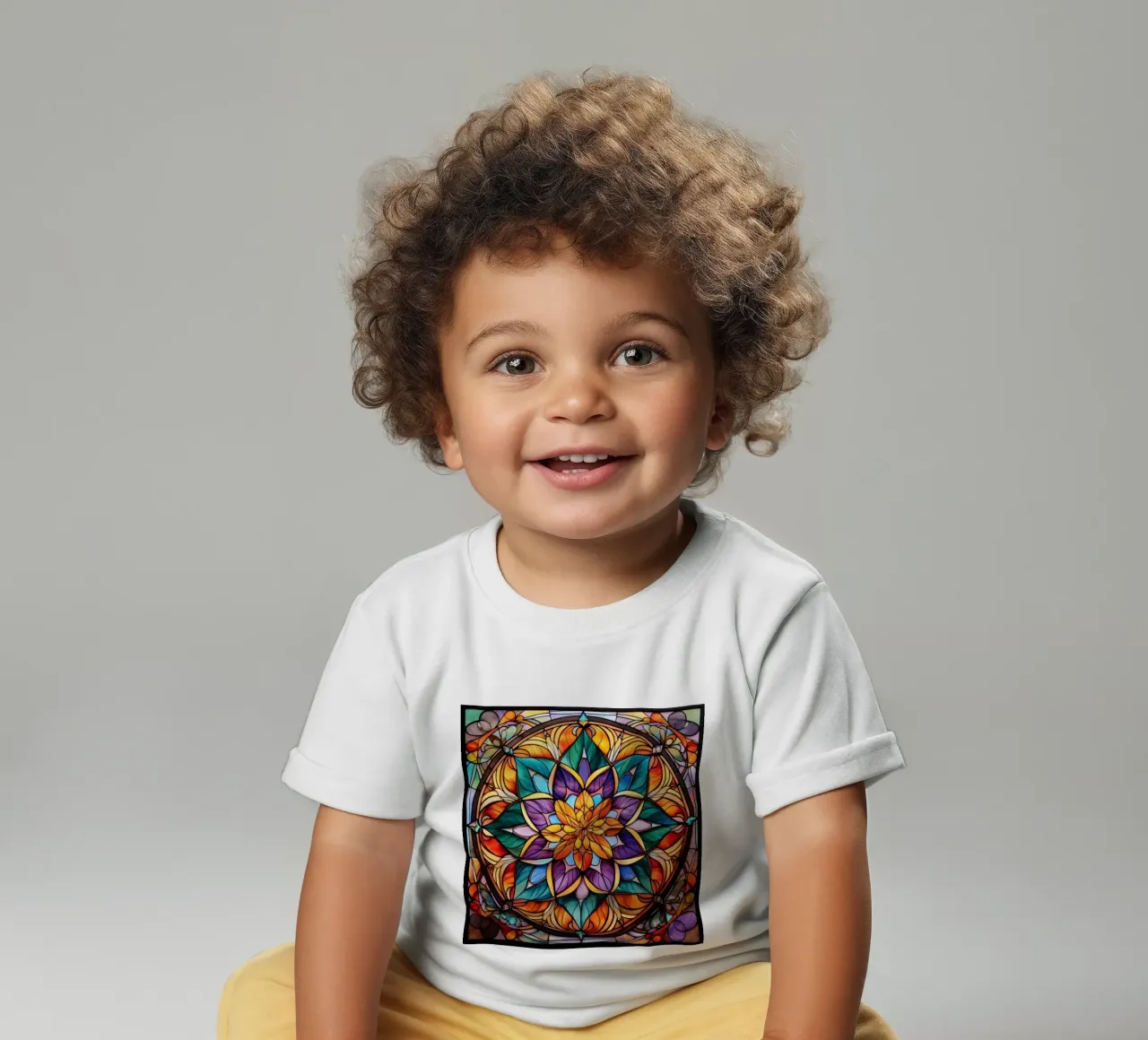Mandala in vetro colorato maglietta neonato da Spiritual Touch