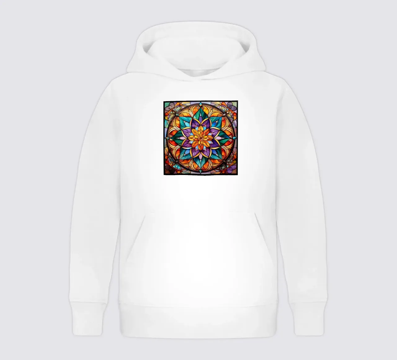 Mandala in vetro colorato felpa bambino con cappuccio da Spiritual Touch