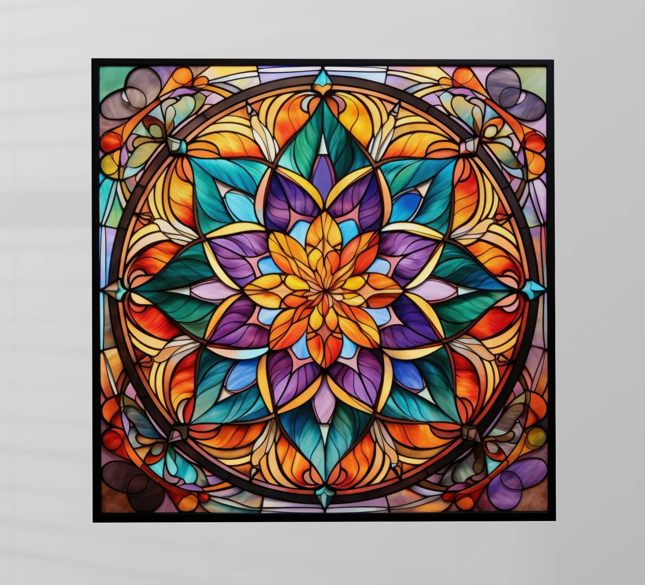 Mandala in vetro colorato pellicola backlit da Spiritual Touch