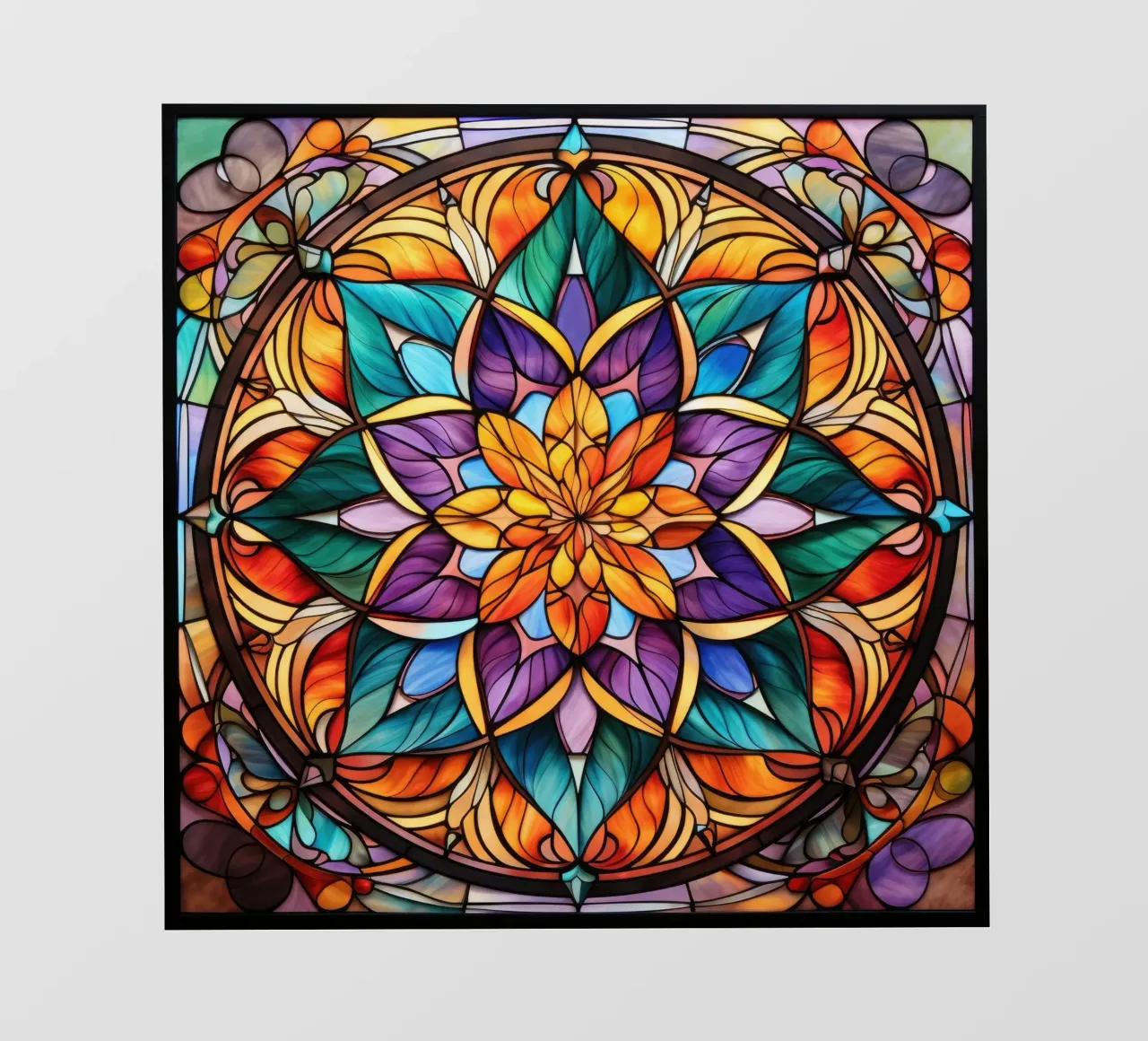 Mandala in vetro colorato pellicola backlit da Spiritual Touch
