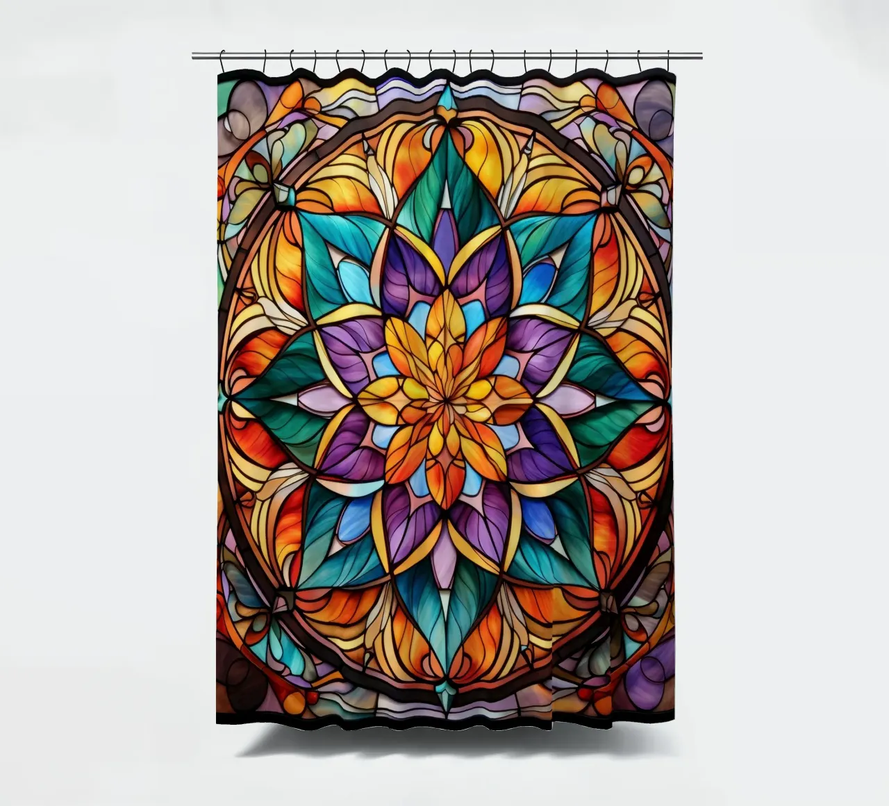 Mandala in vetro colorato tenda da doccia da Spiritual Touch