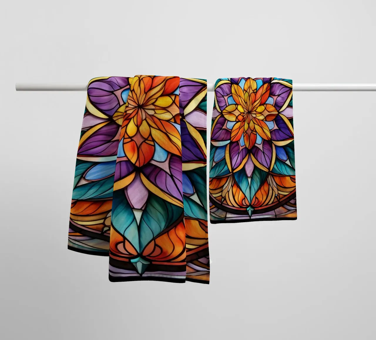 Mandala in vetro colorato asciugamano da bagno da Spiritual Touch