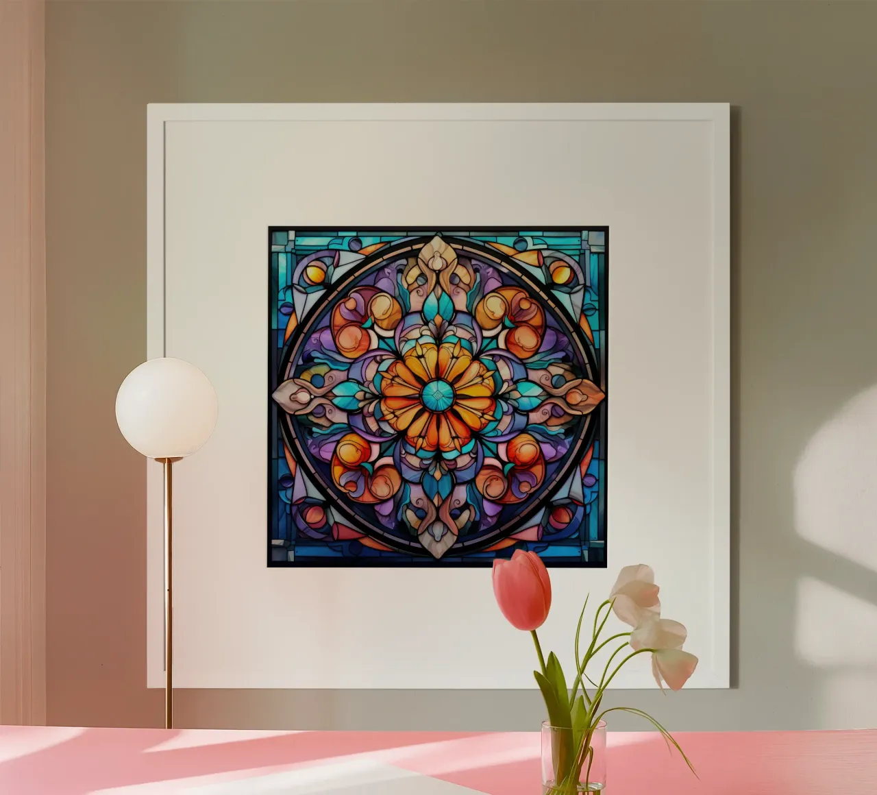 Mandala in vetro colorato poster da Spiritual Touch
