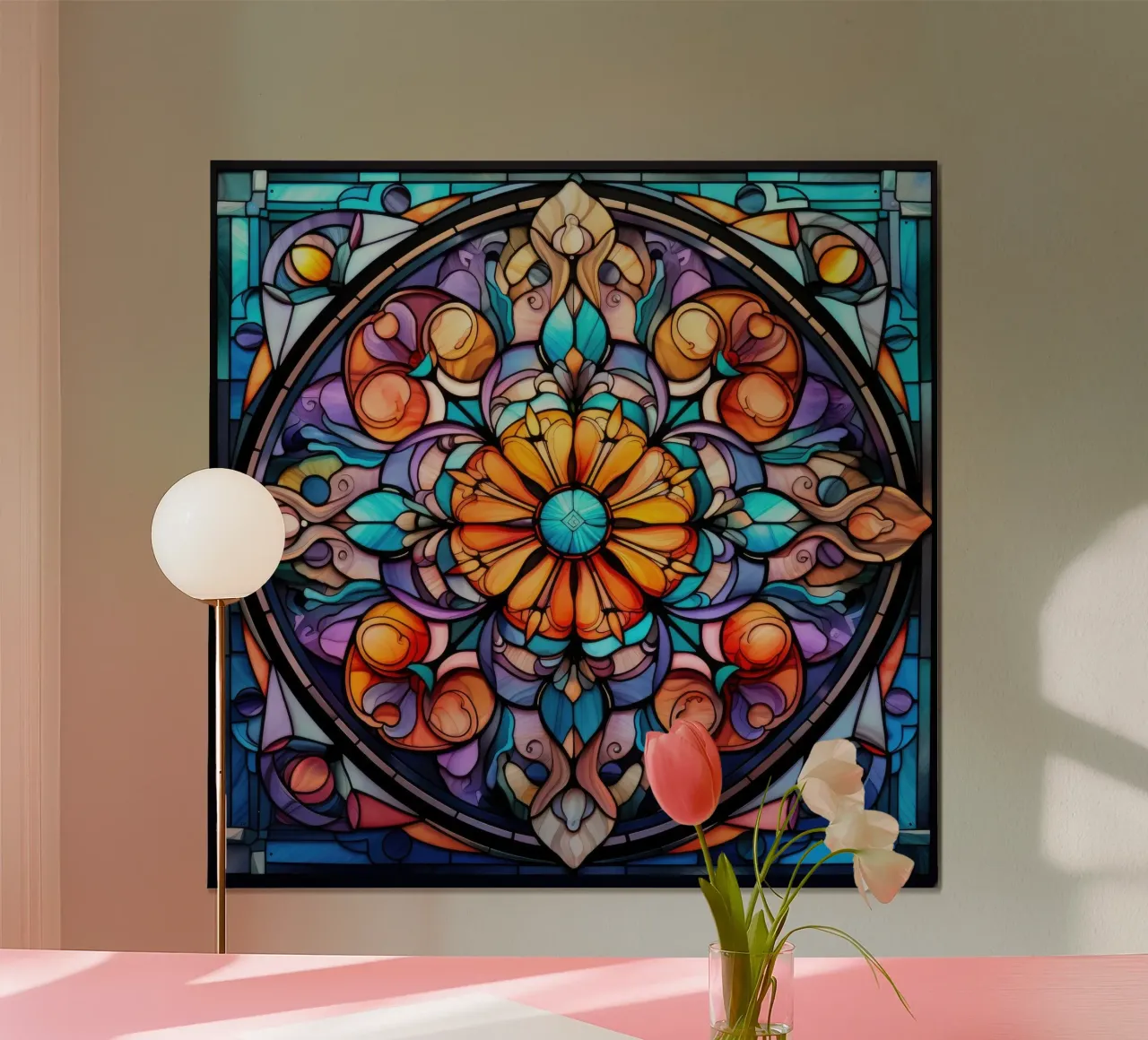 Mandala in vetro colorato poster da Spiritual Touch