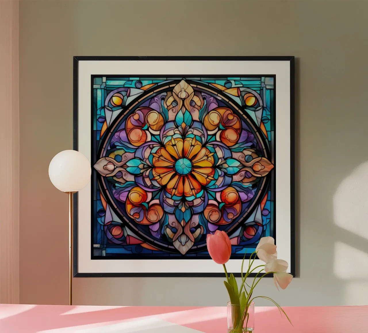 Mandala in vetro colorato poster da Spiritual Touch