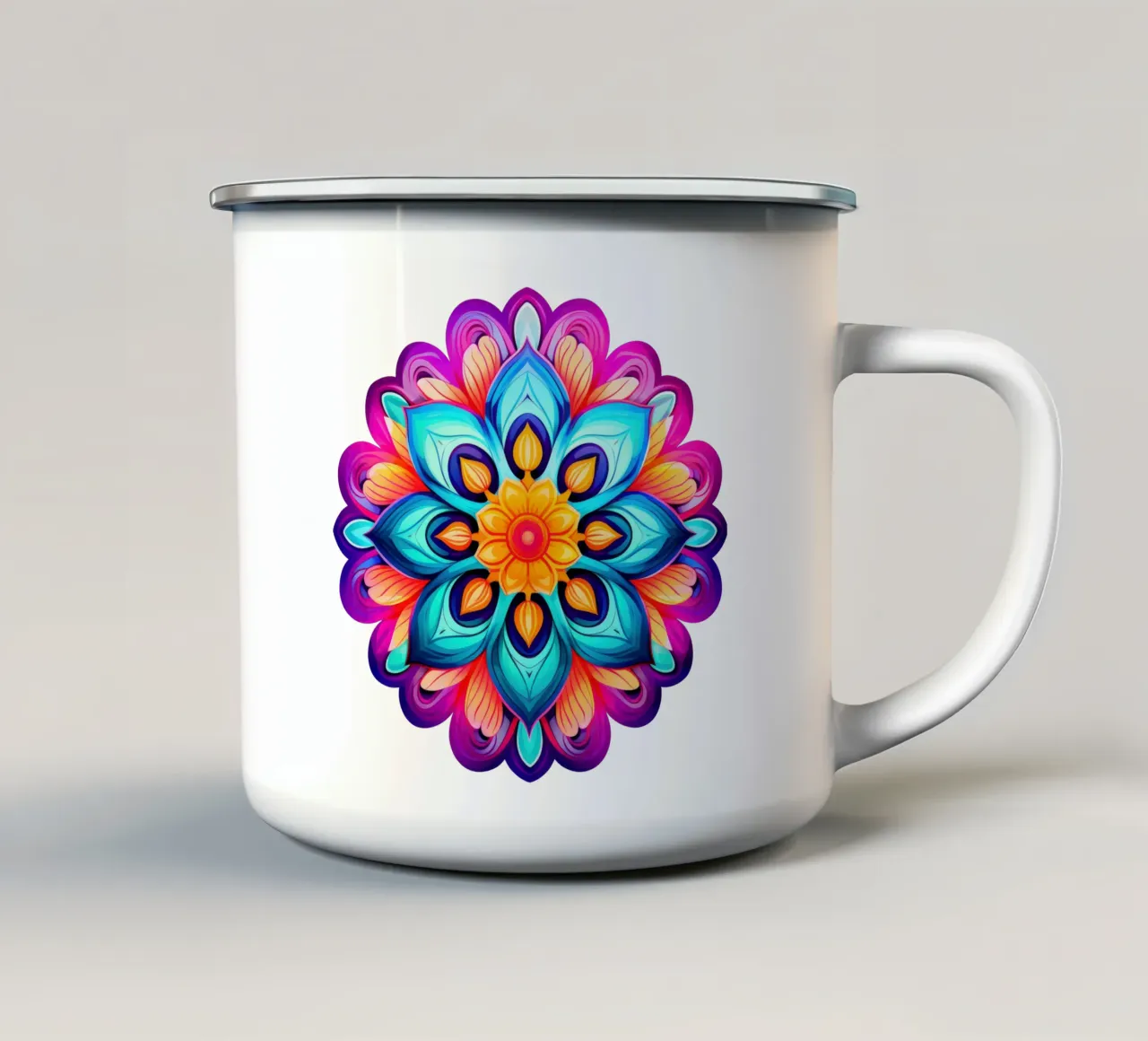 Mandala Vibrance tazza in smalto da Spiritual Touch