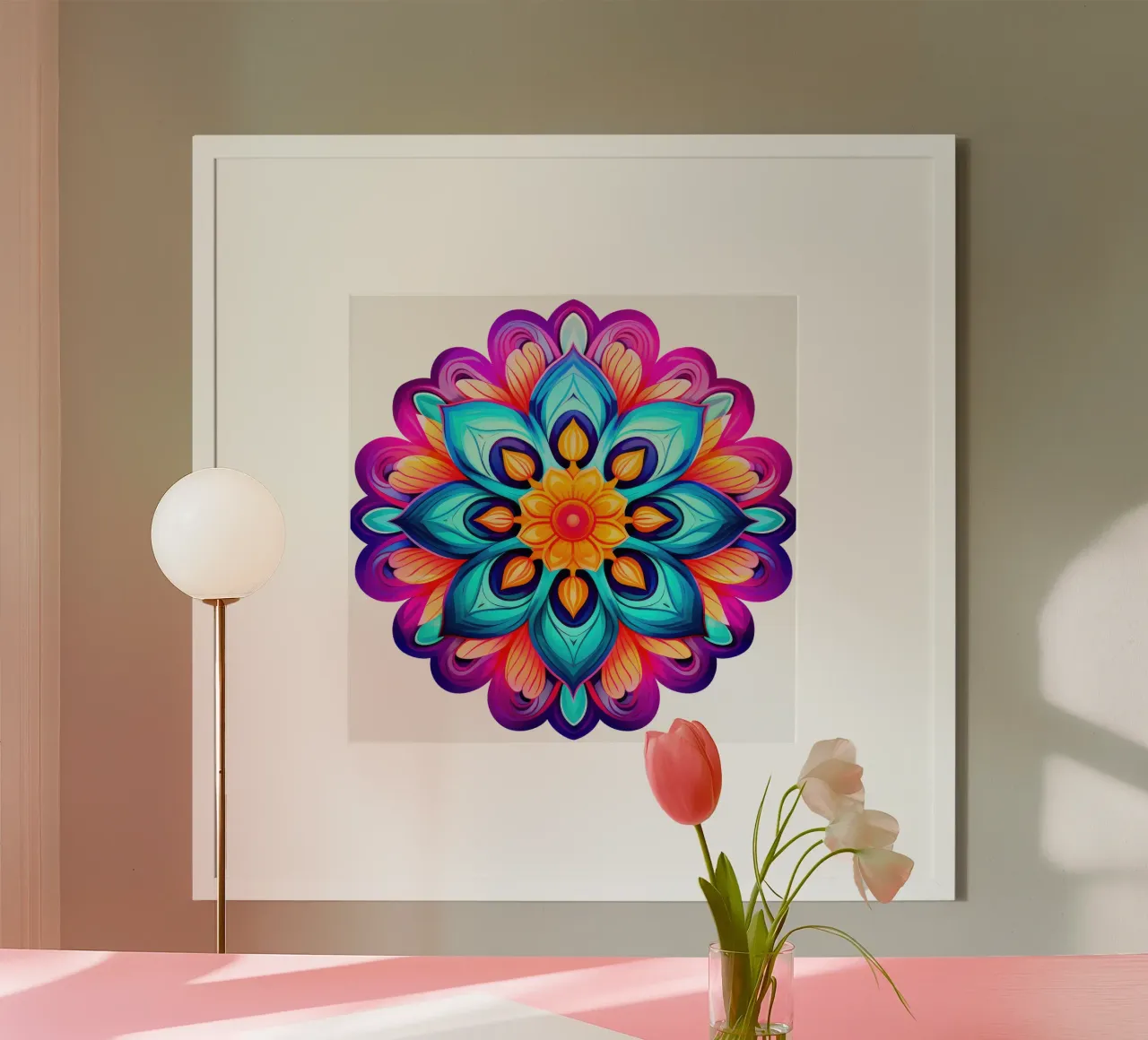 Mandala Vibrance poster con telaio in alluminio da Spiritual Touch