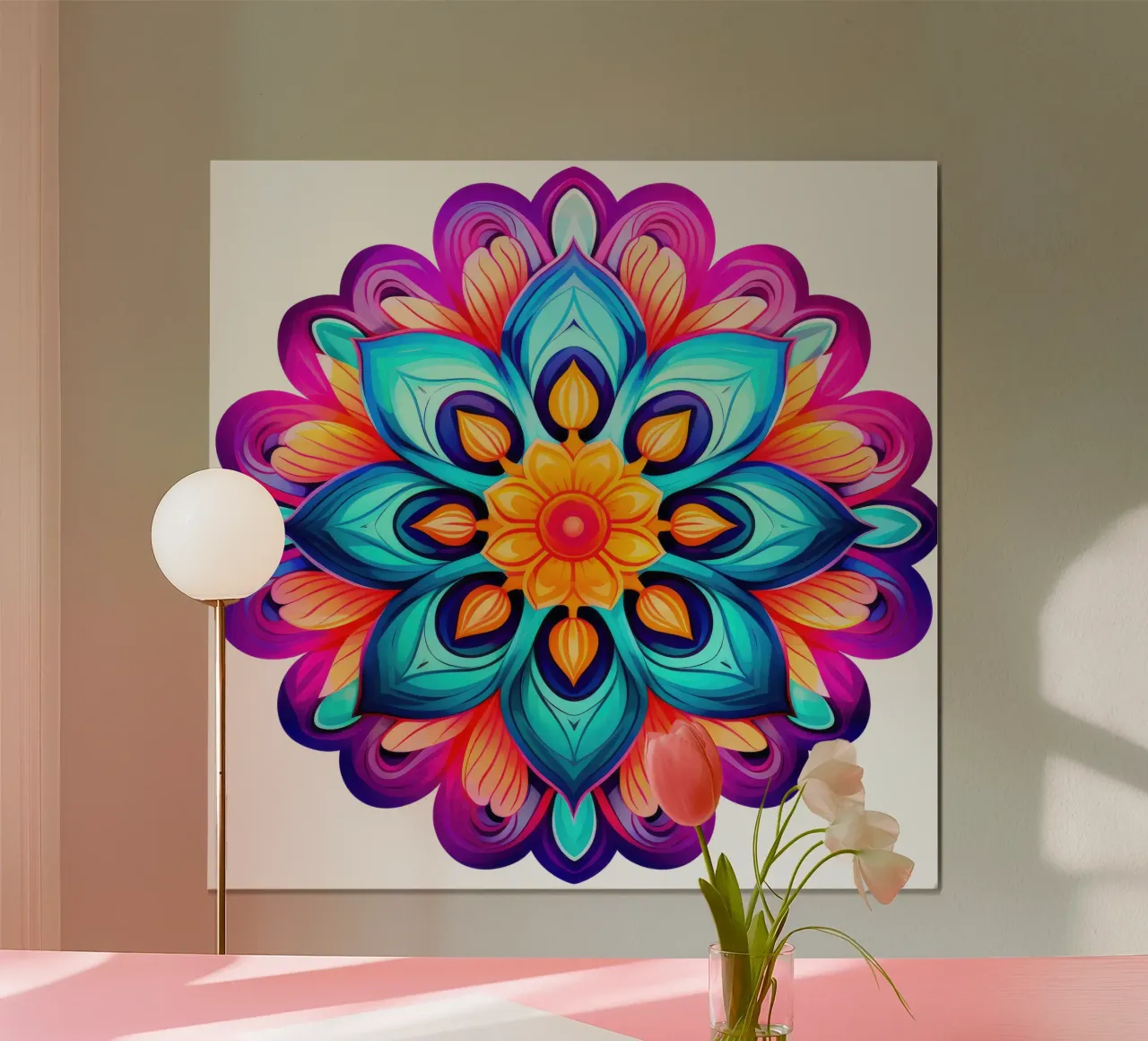 Mandala Vibrance poster con telaio in alluminio da Spiritual Touch