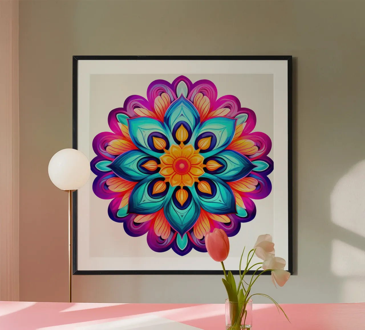 Mandala Vibrance poster con telaio in alluminio da Spiritual Touch