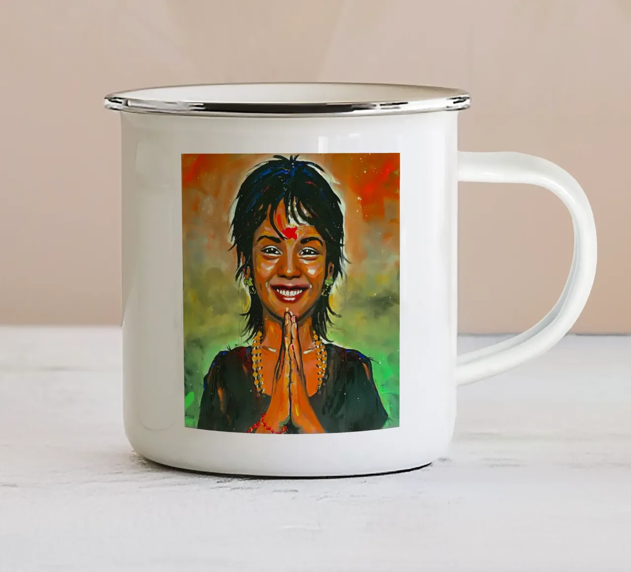 Namaste tazza in smalto da Happy 😃 Art 🎨 by Christine Schnoell