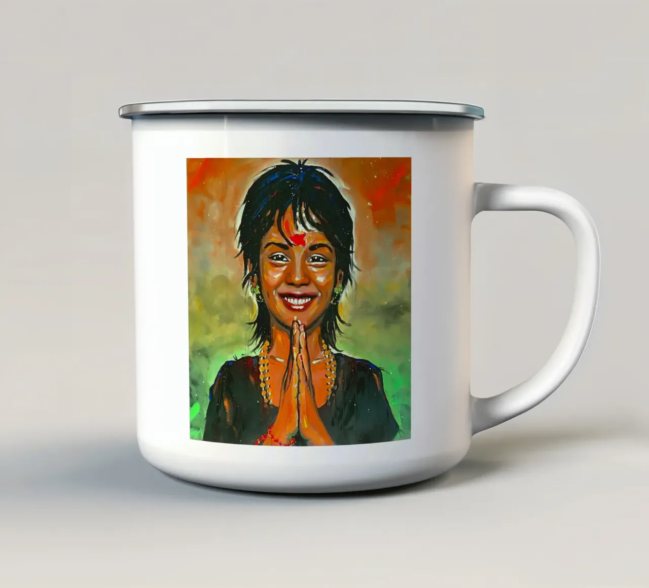 Namaste tazza in smalto da Happy 😃 Art 🎨 by Christine Schnoell