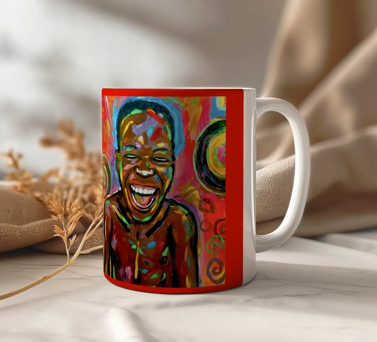 Happy tazza in ceramica da Happy 😃 Art 🎨 by Christine Schnoell