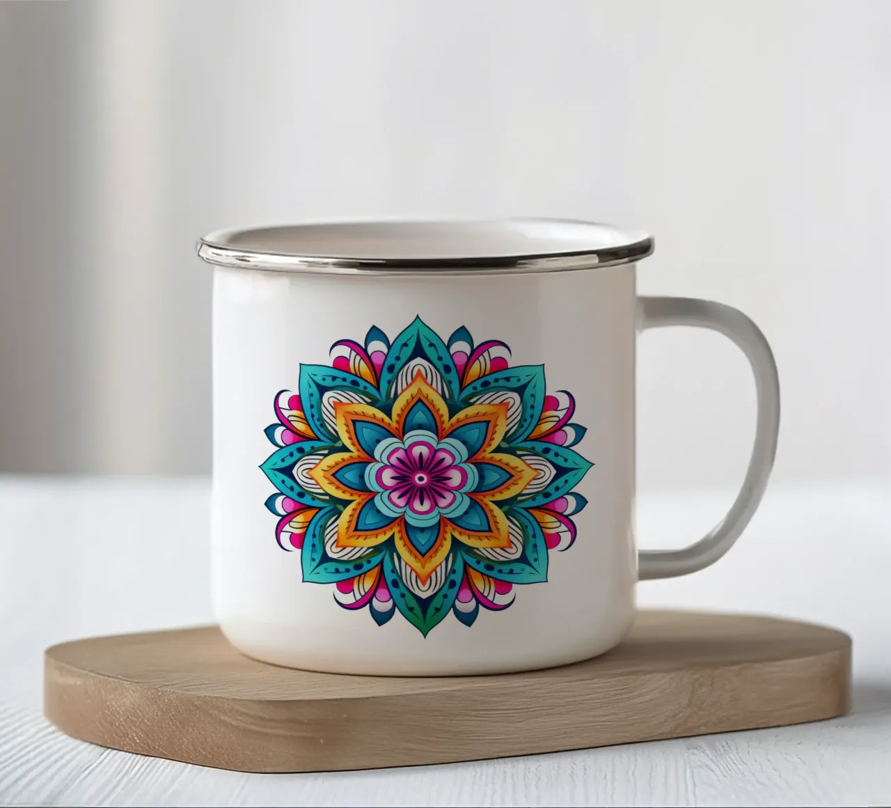 Mandala Vibrance tazza in smalto da Spiritual Touch