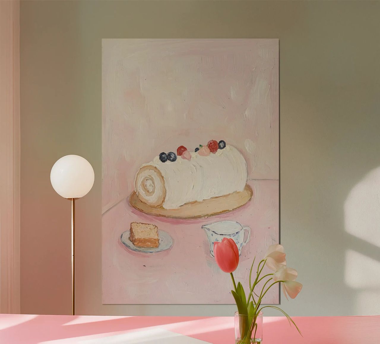 Cute Dessert Poster, Abstract Modern Pink Poster poster by Little Lila