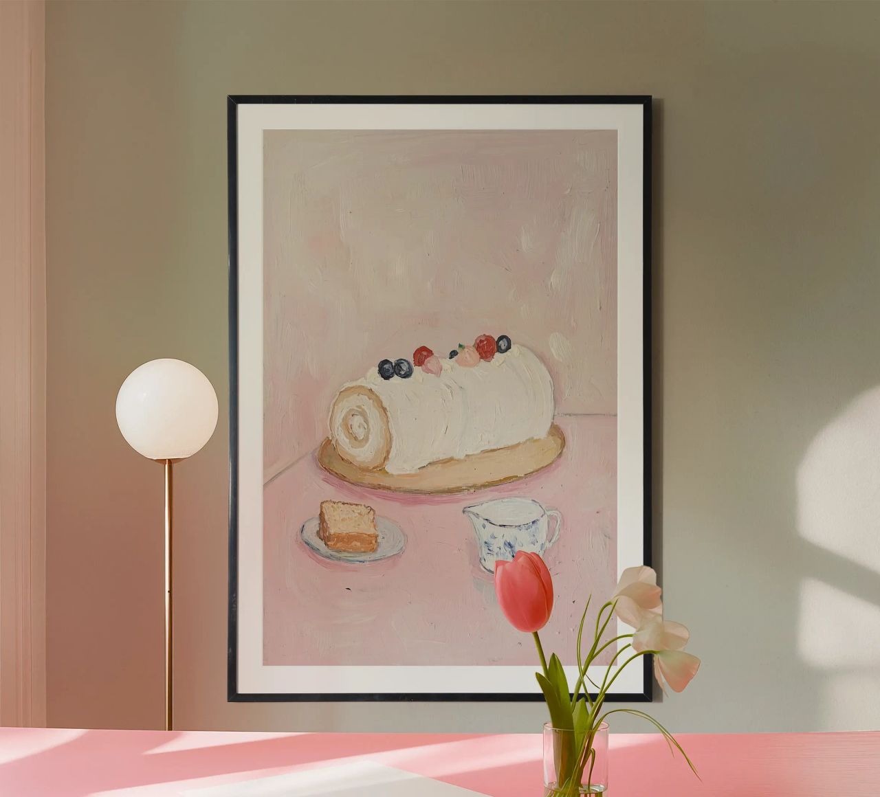 Cute Dessert Poster, Abstract Modern Pink Poster poster by Little Lila