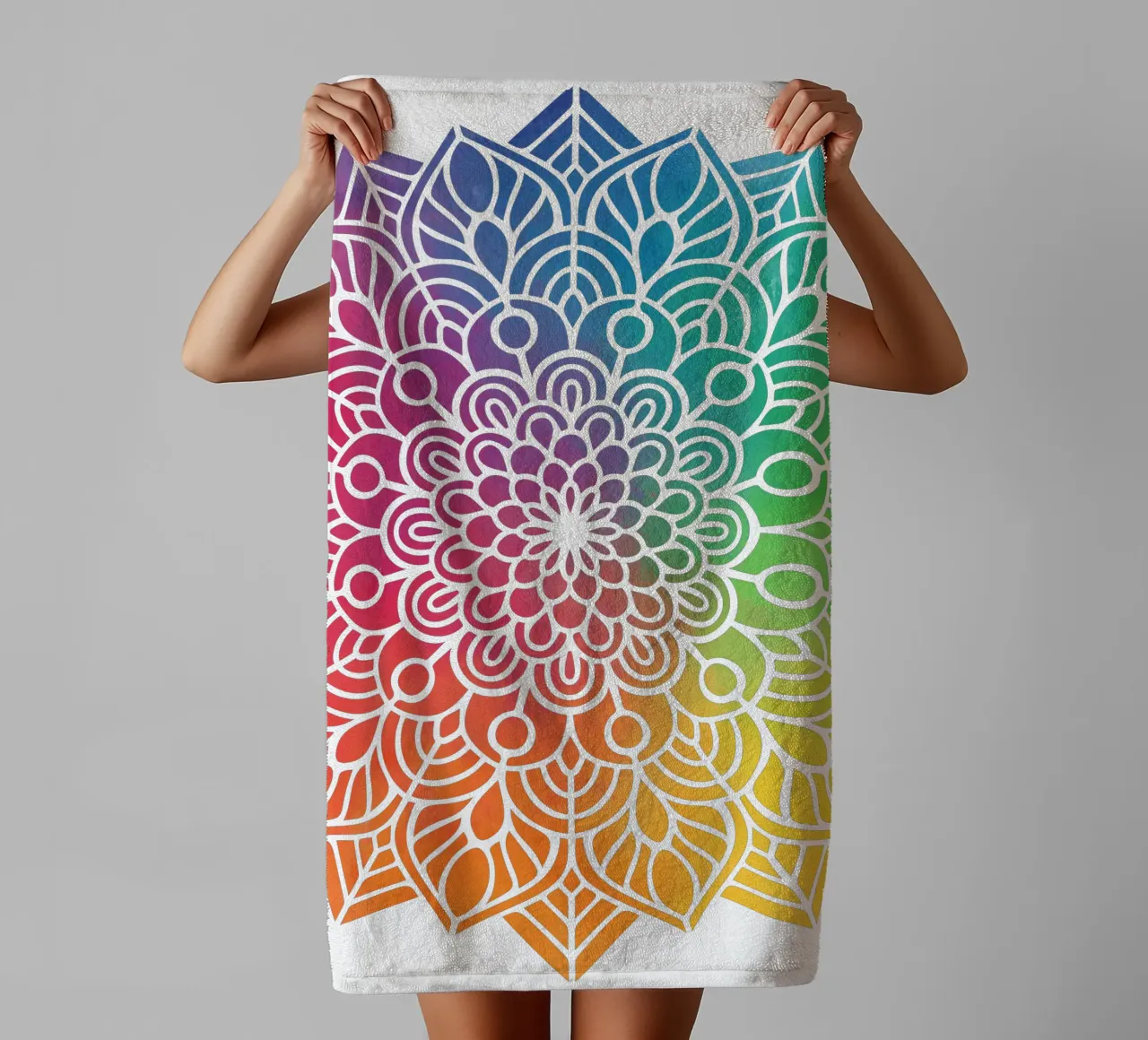 Mandala arcobaleno asciugamano da bagno da Spiritual Touch