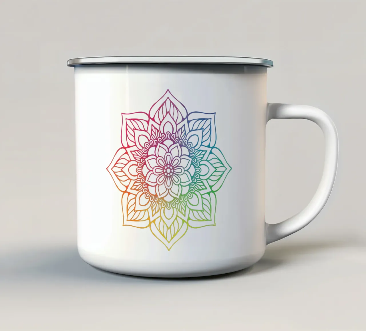 Mandala arcobaleno tazza in smalto da Spiritual Touch