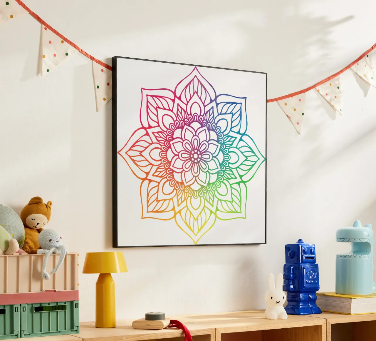 Mandala arcobaleno alluminio dibond da Spiritual Touch