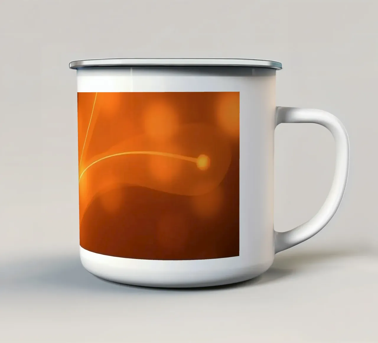 Sfondo astratto arancione vibrante tazza in smalto da DesignDoodle