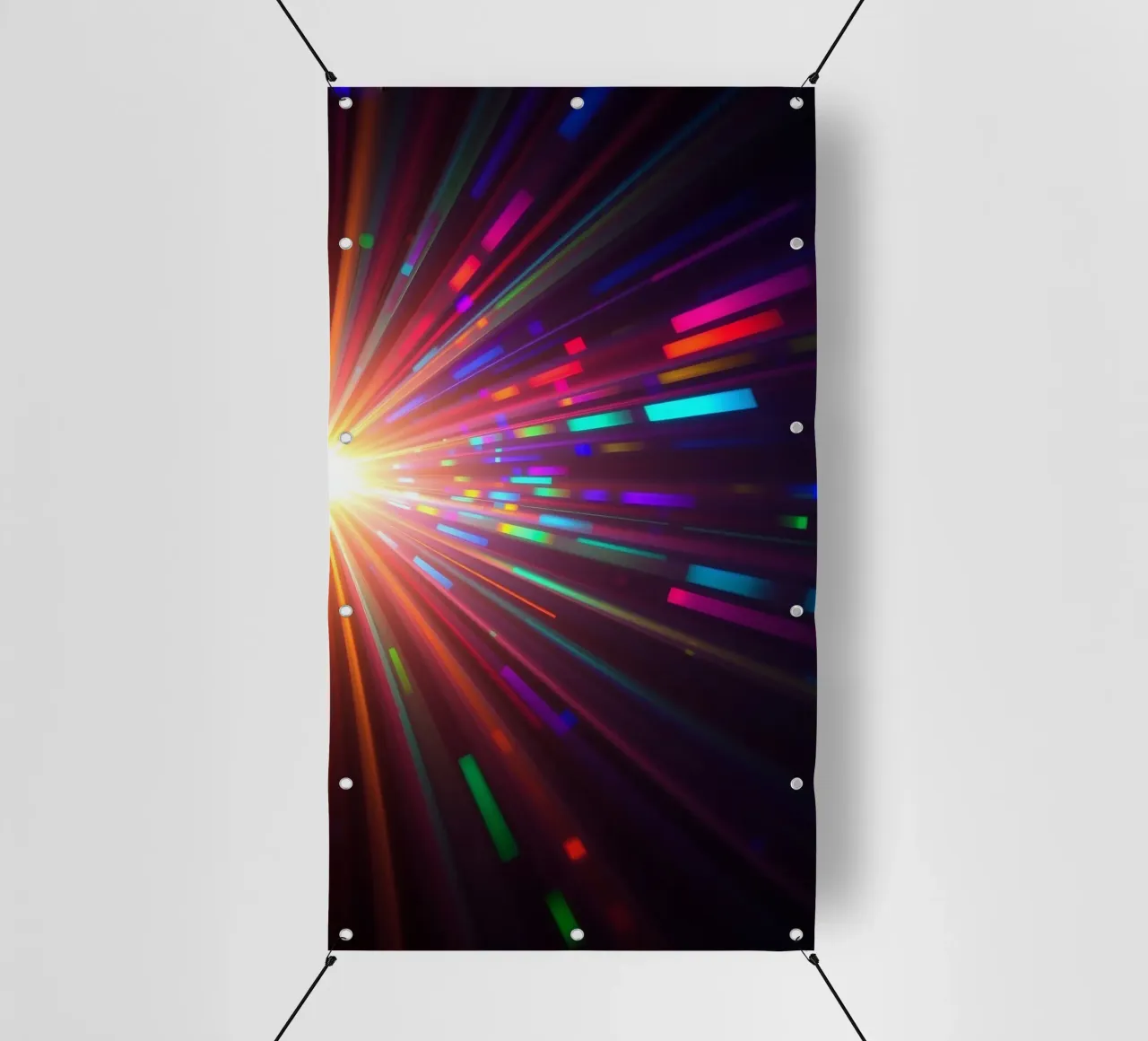 Vibrant abstract light rays radiate from a central point pvc cover by DesignDoodle