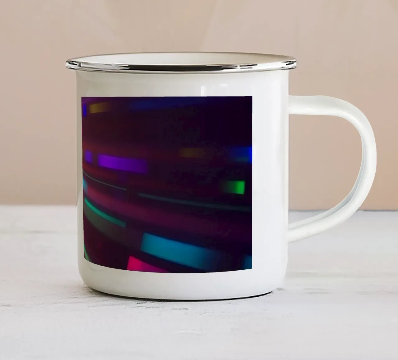 Vibrant abstract light rays radiate from a central point enamel mug by DesignDoodle