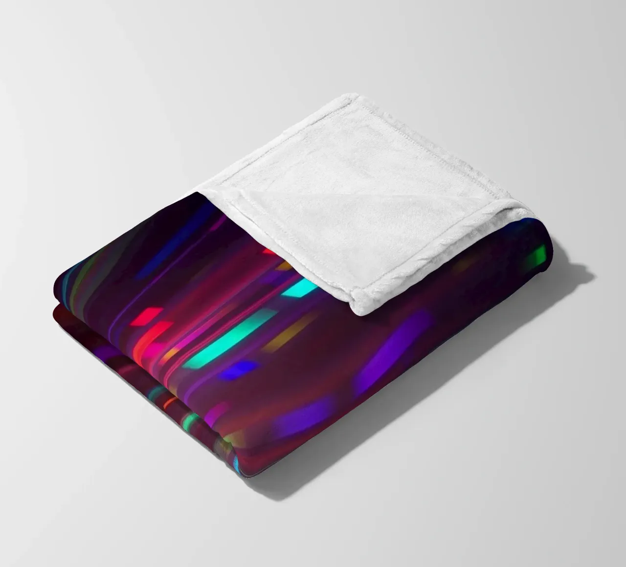 Vibrant abstract light rays radiate from a central point fleece blanket by DesignDoodle
