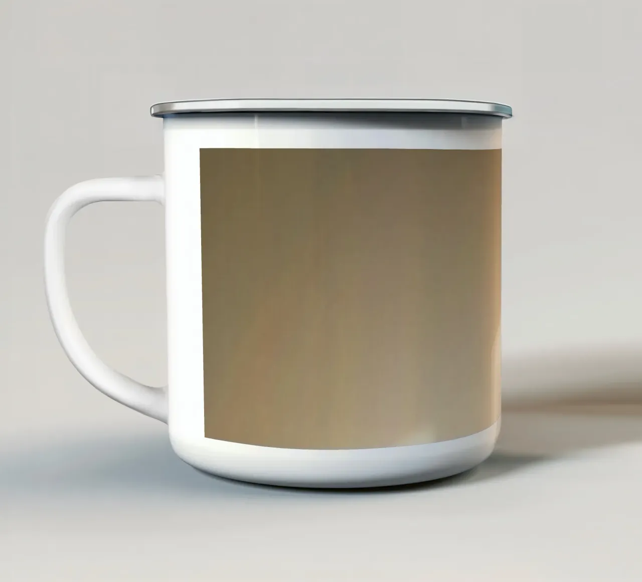 Lumière douce filtrant à travers des rideaux diaphanes mug en émail de DesignDoodle