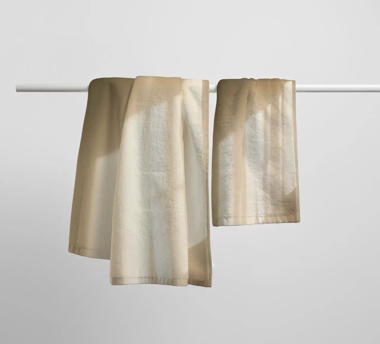 Soft light filtering through sheer curtains towel by DesignDoodle
