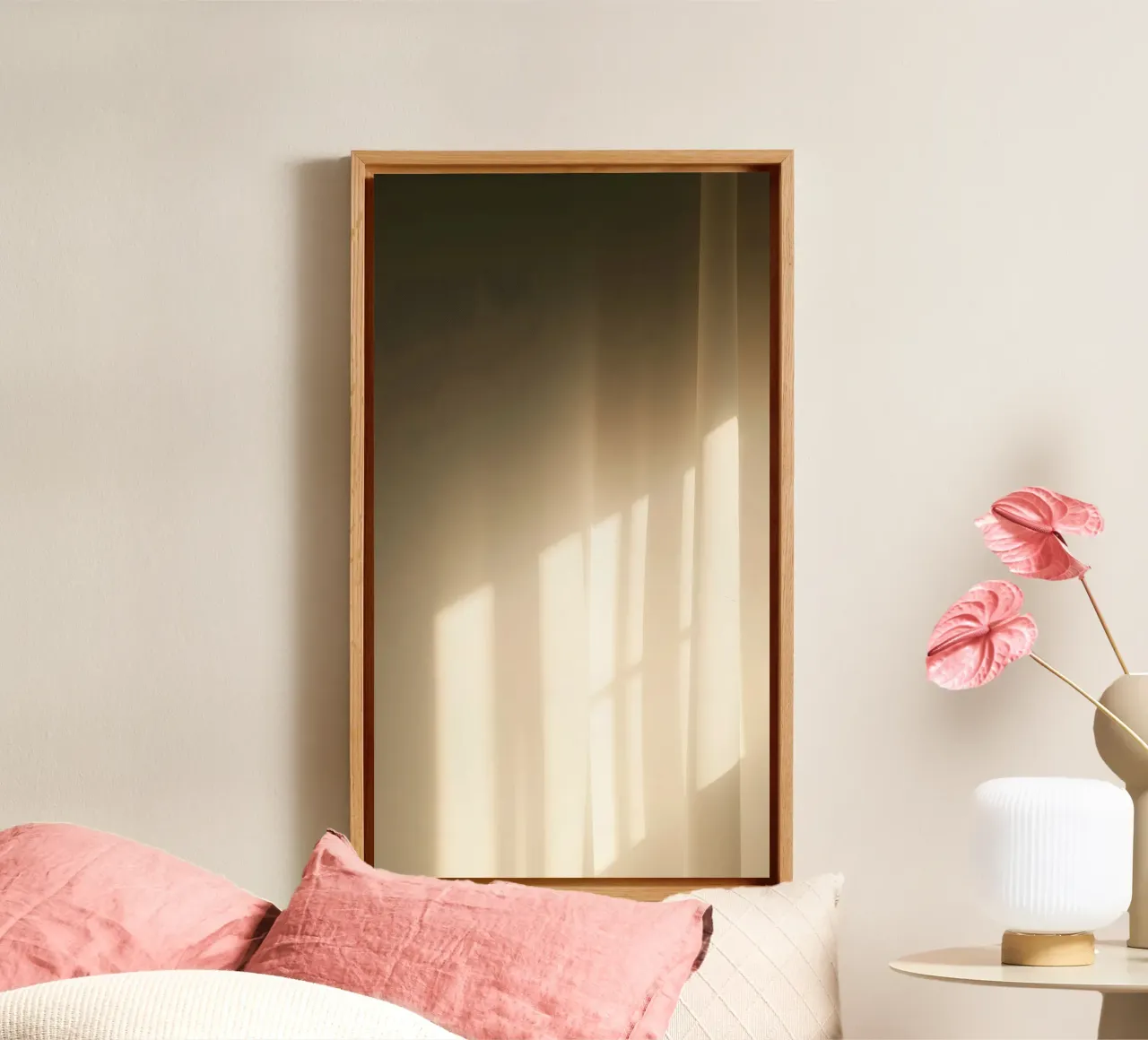 Soft light filtering through sheer curtains canvas by DesignDoodle