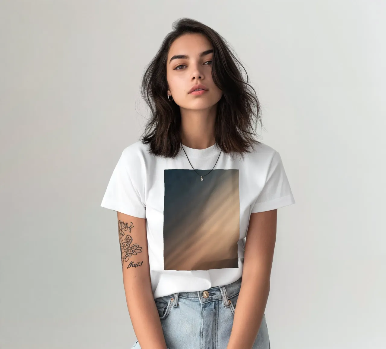 Soft gradient background with abstract light patterns t-shirt by DesignDoodle