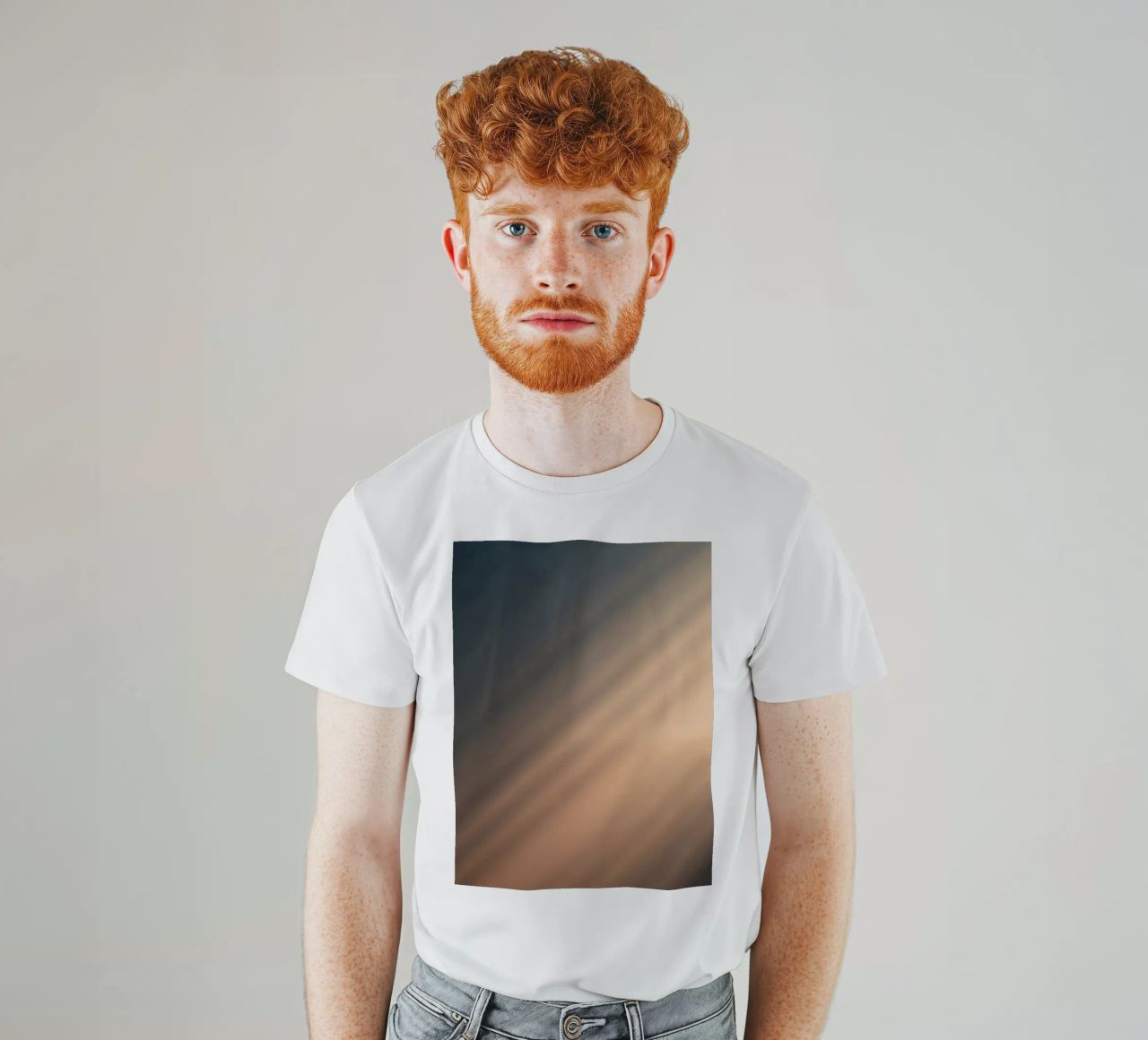 Soft gradient background with abstract light patterns t-shirt by DesignDoodle