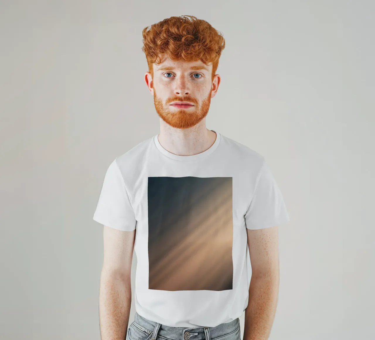 Soft gradient background with abstract light patterns t-shirt by DesignDoodle