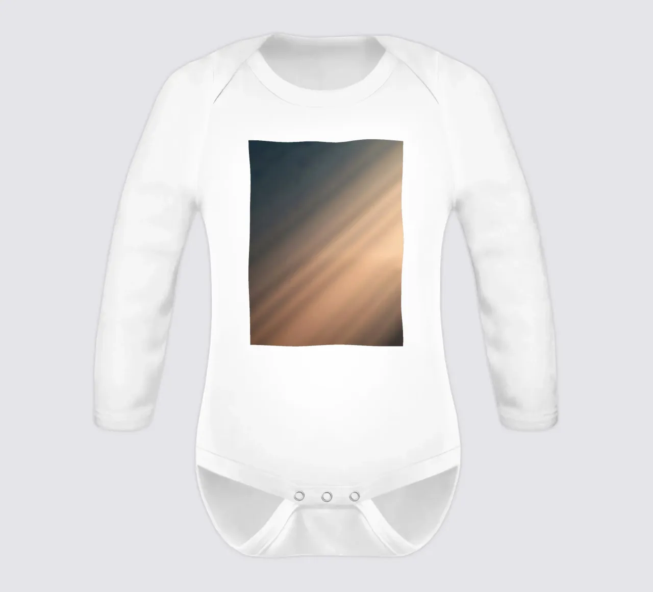Soft gradient background with abstract light patterns long-sleeve baby romper by DesignDoodle