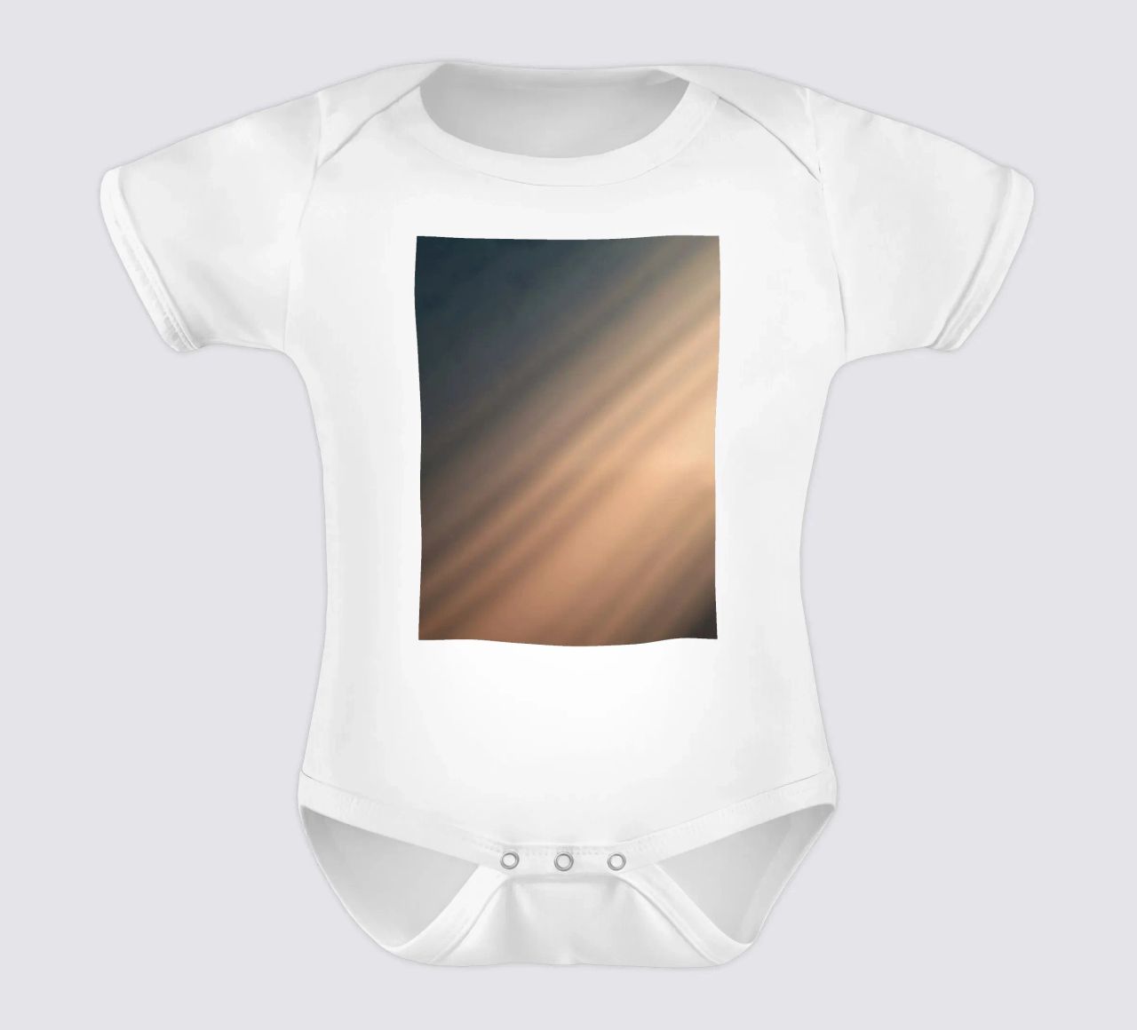 Soft gradient background with abstract light patterns short-sleeve baby romper by DesignDoodle