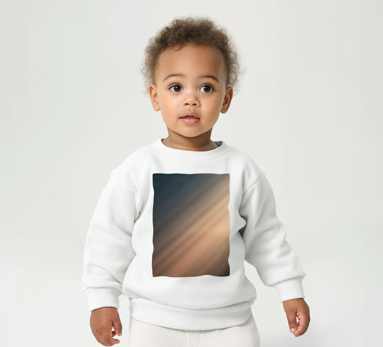 Soft gradient background with abstract light patterns baby sweatshirt by DesignDoodle