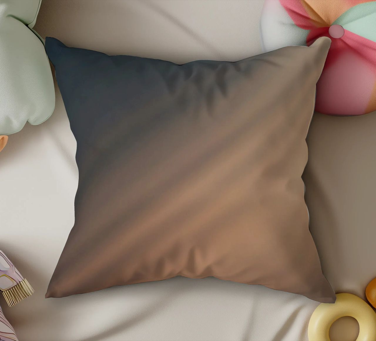 Soft gradient background with abstract light patterns decorative cushion by DesignDoodle