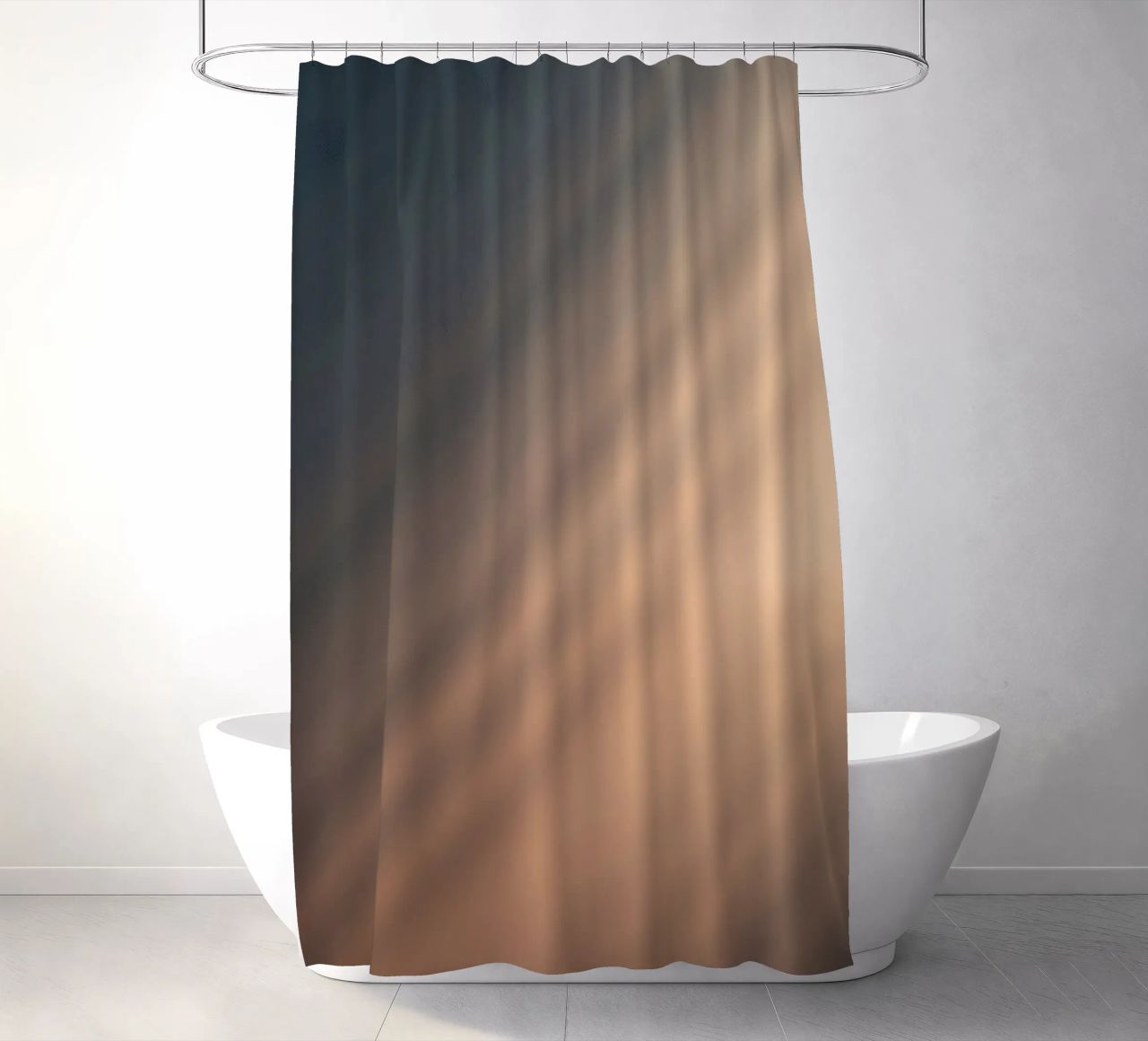 Soft gradient background with abstract light patterns shower curtain by DesignDoodle