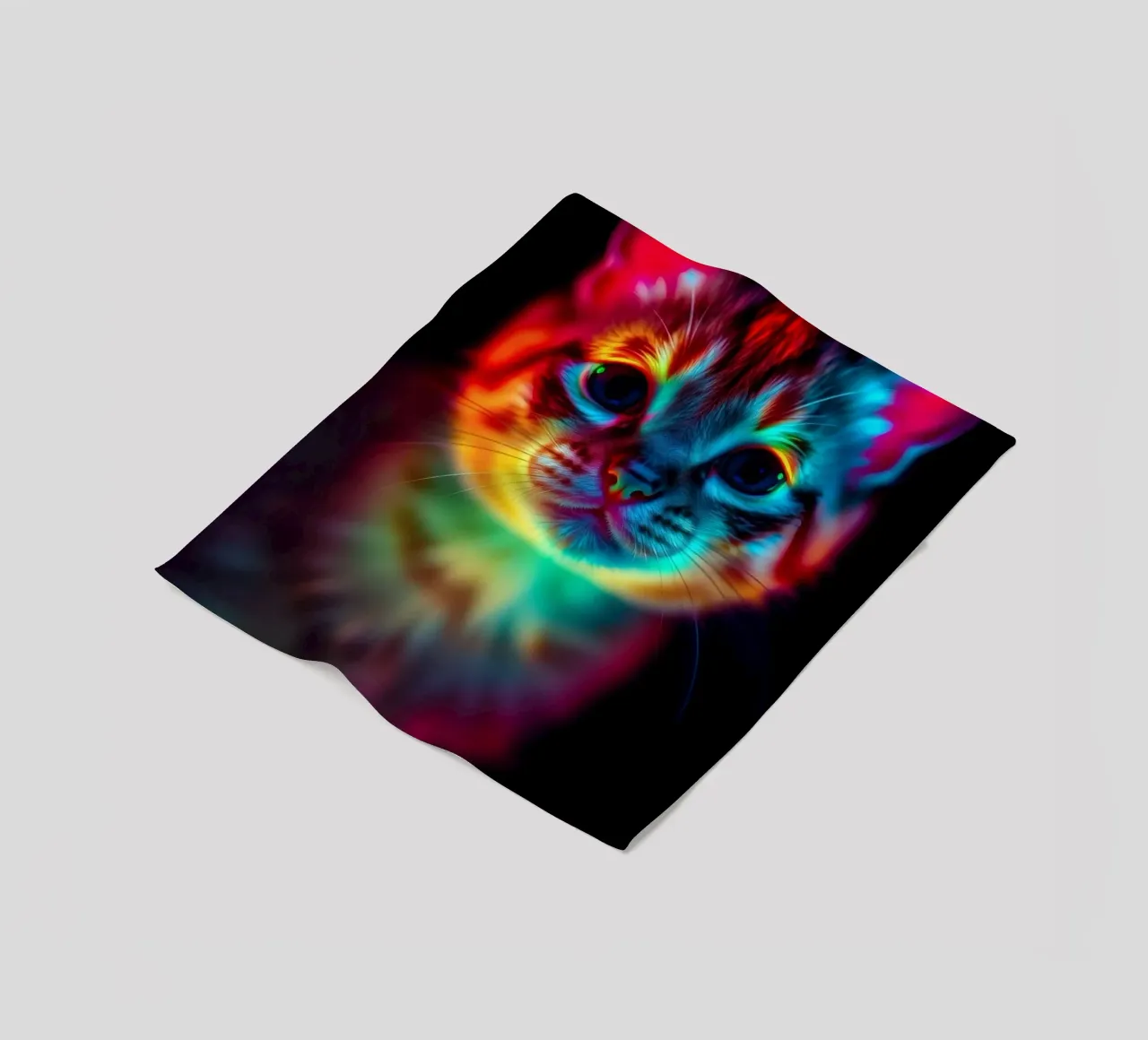 Kleurrijk abstract kattenontwerp met levendige verlichting fleecedeken van DesignDoodle