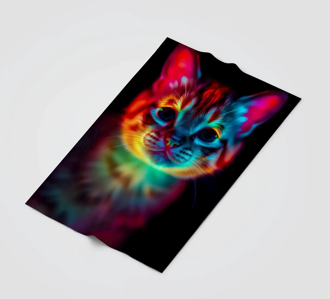 Kleurrijk abstract kattenontwerp met levendige verlichting fleecedeken van DesignDoodle