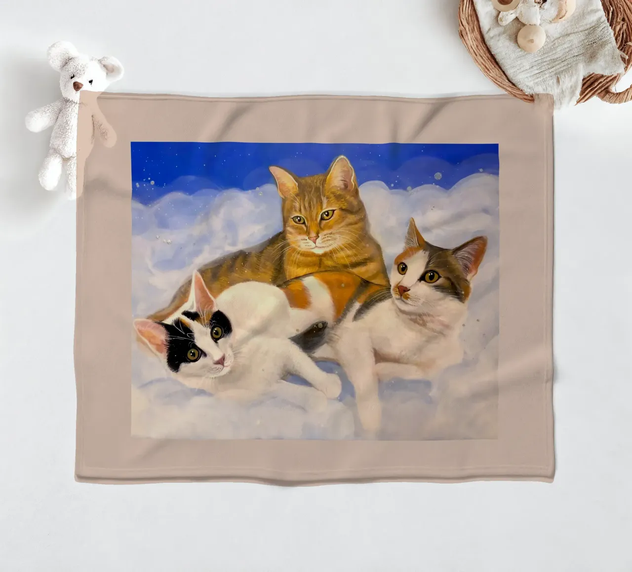 3 simpatici gatti coperta in pile da Happy 😃 Art 🎨 by Christine Schnoell
