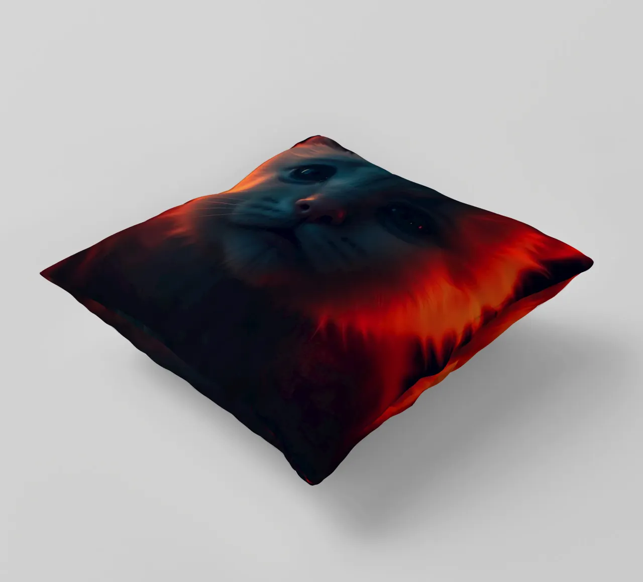 Un chaton mignon à la fourrure éclatante crée un fond d'écran enchanteur coussin de DesignDoodle