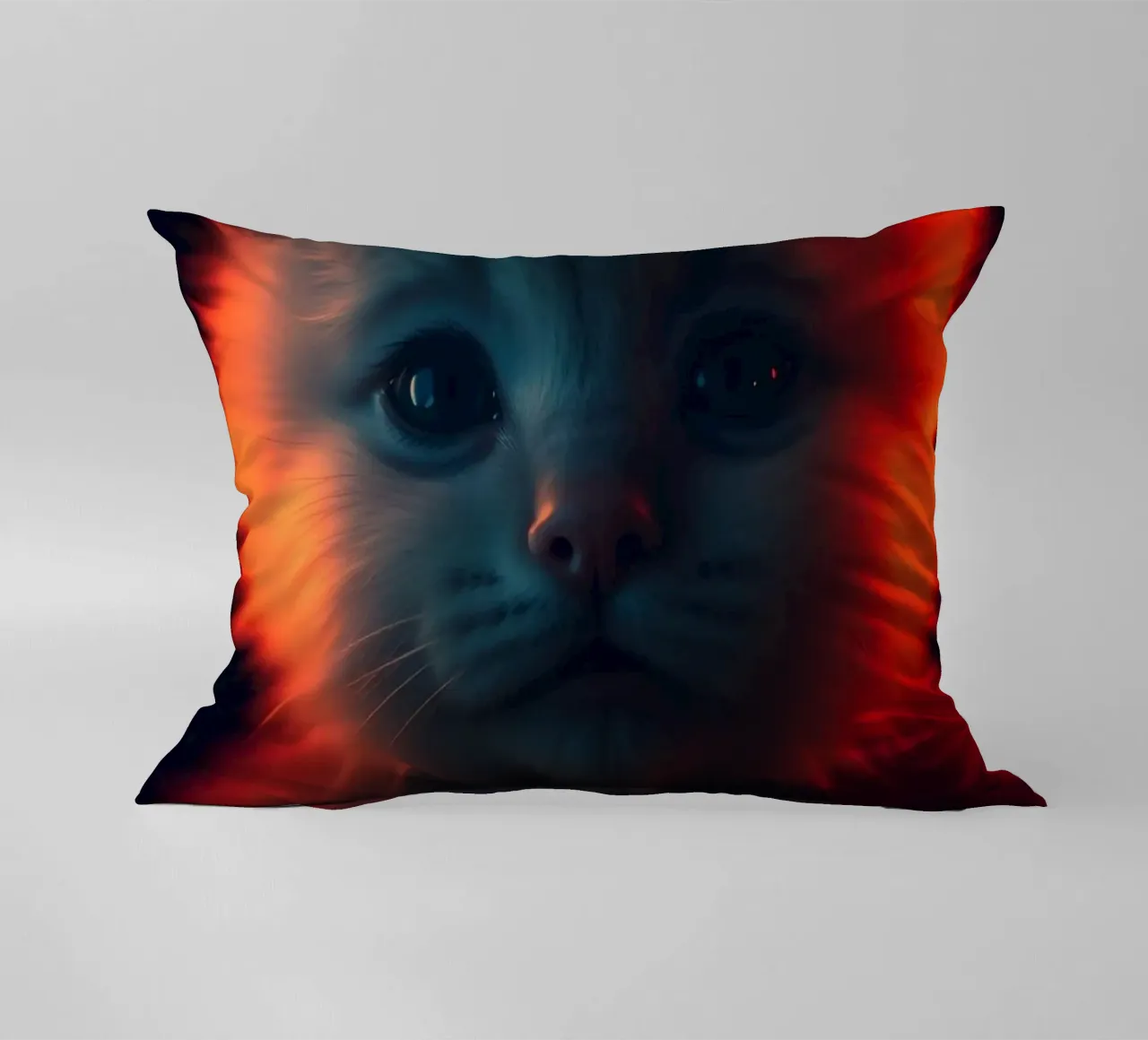 Un chaton mignon à la fourrure éclatante crée un fond d'écran enchanteur coussin de DesignDoodle