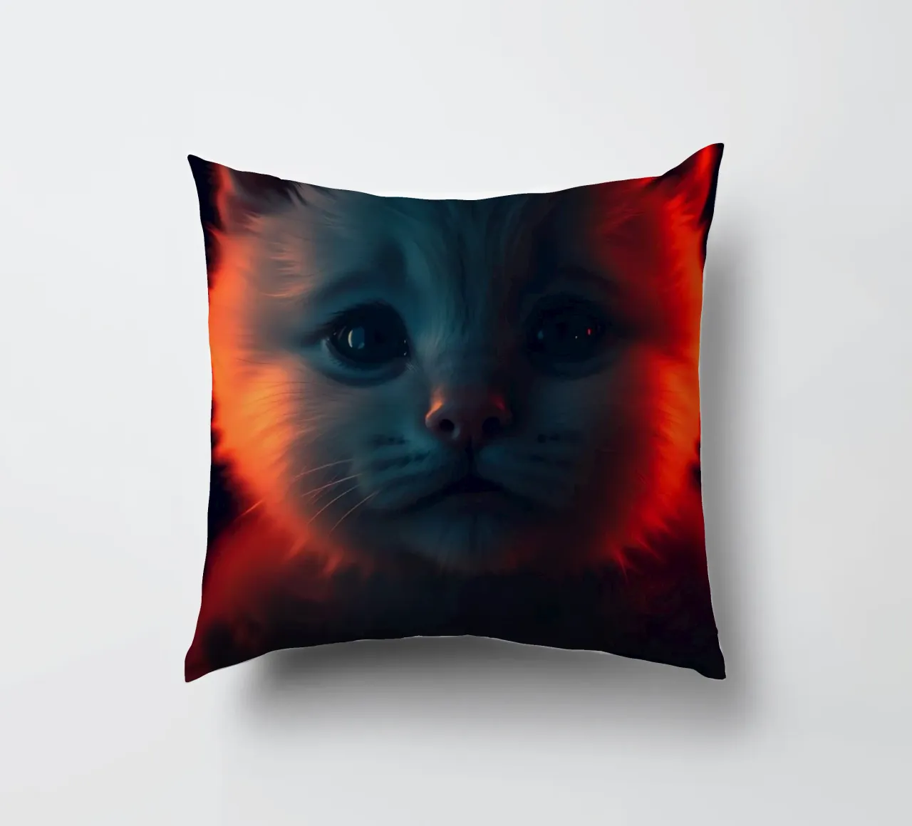 Un chaton mignon à la fourrure éclatante crée un fond d'écran enchanteur coussin de DesignDoodle