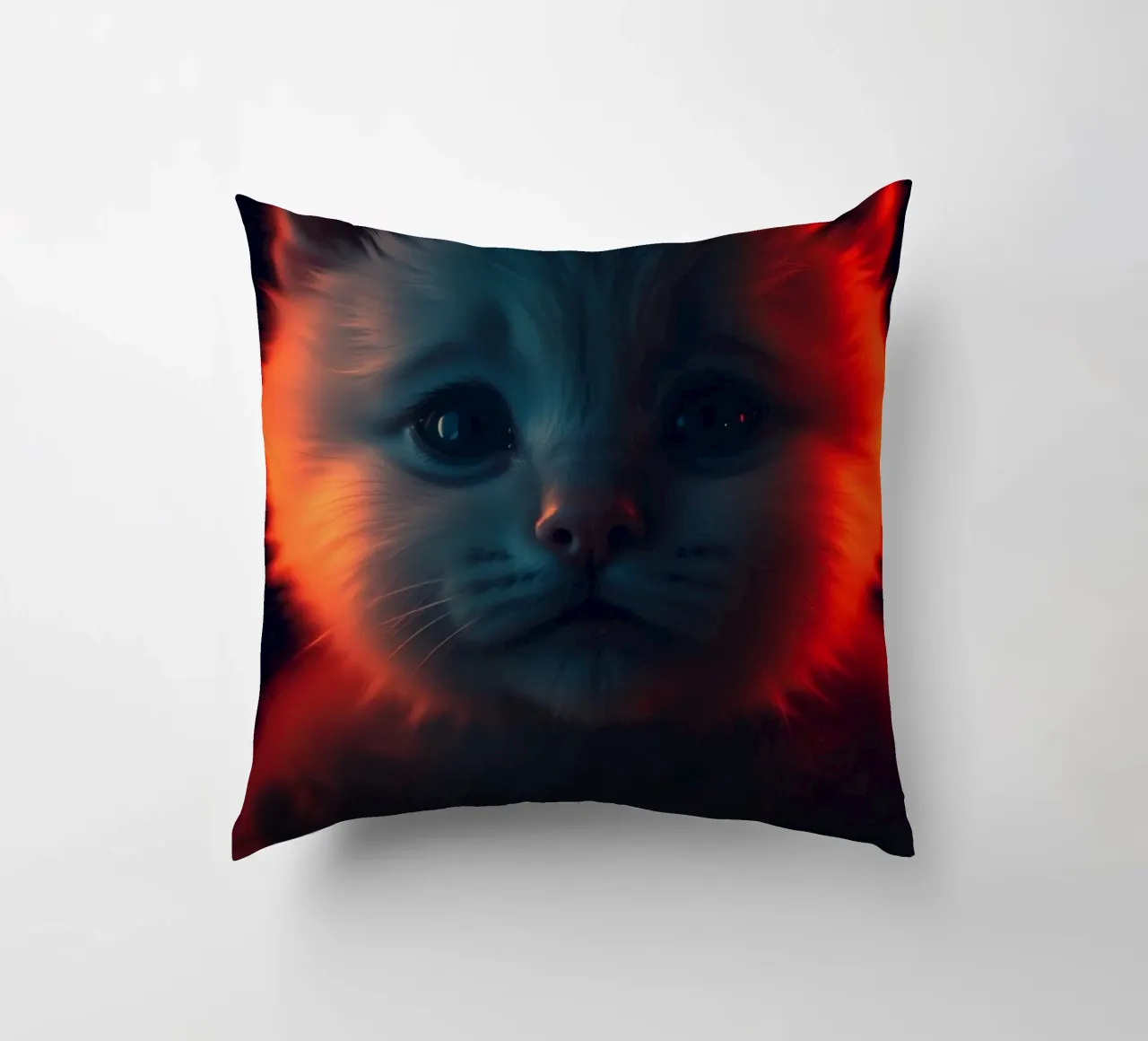 Un chaton mignon à la fourrure éclatante crée un fond d'écran enchanteur coussin de DesignDoodle