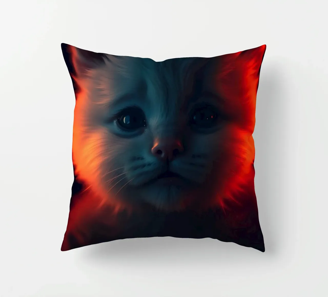 Un chaton mignon à la fourrure éclatante crée un fond d'écran enchanteur coussin de DesignDoodle