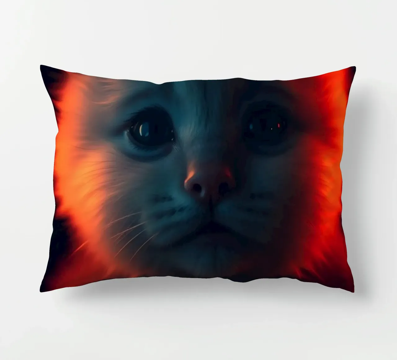 Un chaton mignon à la fourrure éclatante crée un fond d'écran enchanteur coussin de DesignDoodle