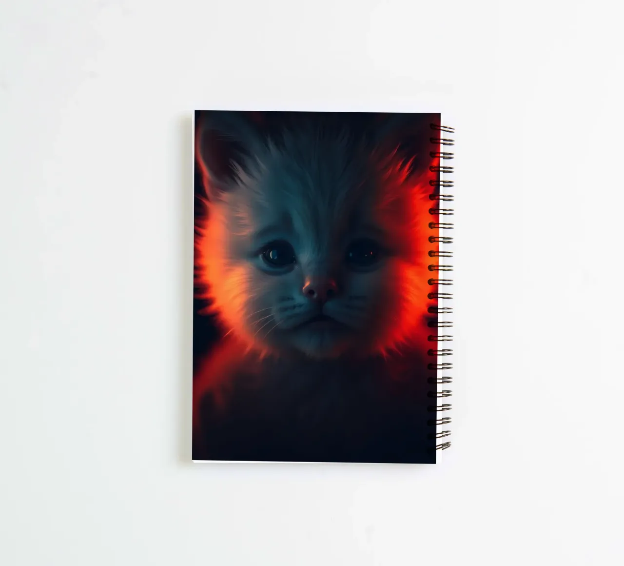 Un chaton mignon à la fourrure éclatante crée un fond d'écran enchanteur carnet à spirale de DesignDoodle