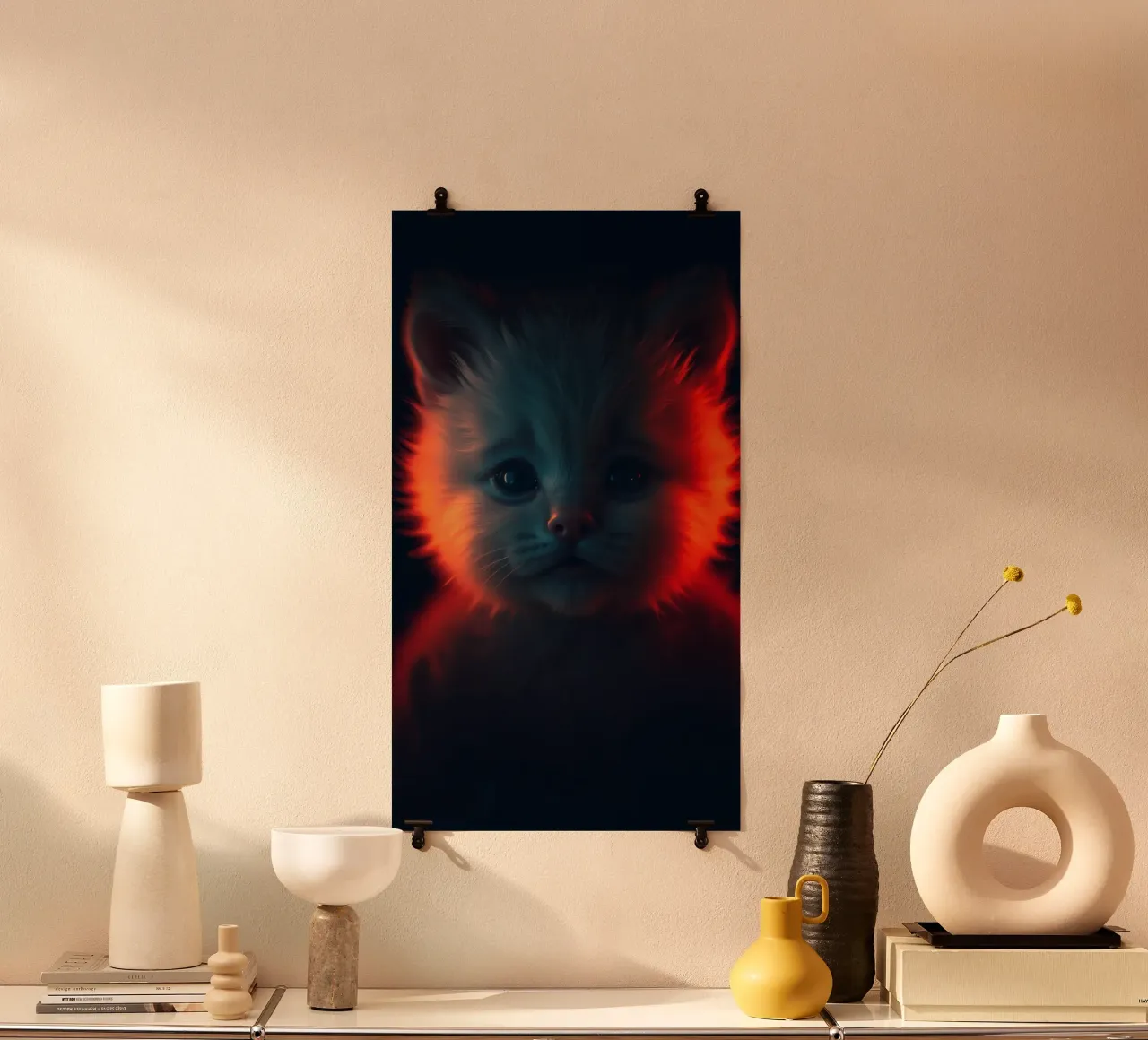 Un chaton mignon à la fourrure éclatante crée un fond d'écran enchanteur hahnemühle de DesignDoodle