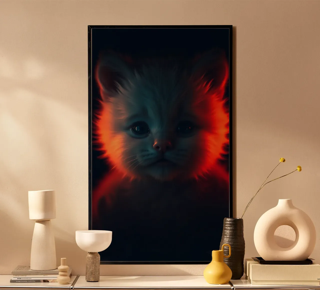 Un chaton mignon à la fourrure éclatante crée un fond d'écran enchanteur hahnemühle de DesignDoodle